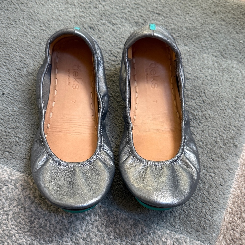 Tieks Metallic Silver Flats